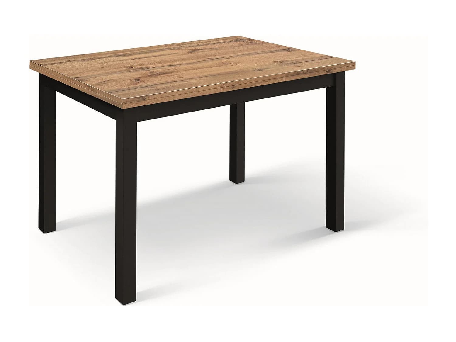 Table en bois effet chêne, pieds anthracite, 110x70-190x70cm - POSITANO